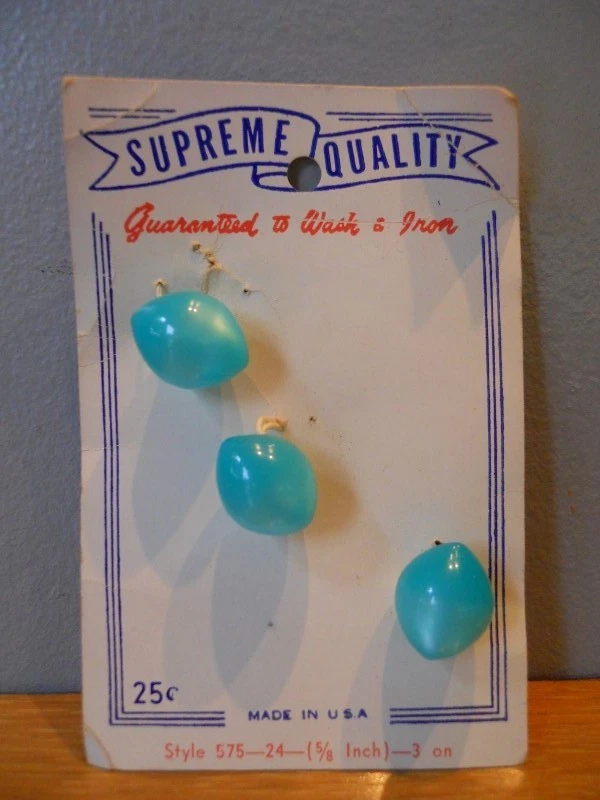 Boutons robe manteau rond boule bleu bulles qualité suprême vintage années 40