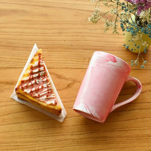 Marbling Ceramic Coffee Tall Mug Tea Cup For Office And Home 13 Oz Dishwasher An - Picture 5 of 7