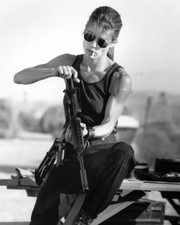 Terminator 2 Judgment Day Linda Hamilton With Cigarette Loading Gun  8x10 Pictur