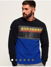 Superdry MENS Vintage Y2k Super drop Pop Panel Crew SWEATSHIRT- XL