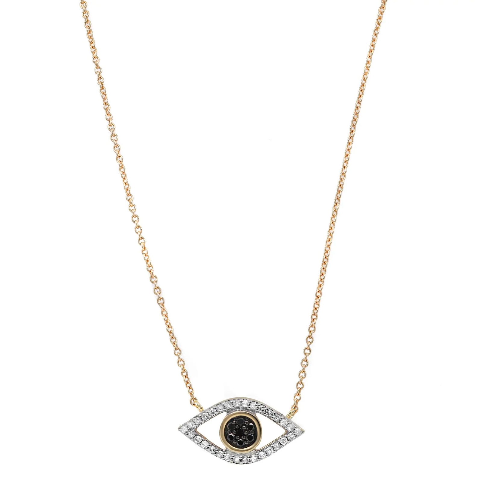 Колье с бриллиантовой подвеской Evil Eye Pave из желтого золота 14 Карат весом 018 Карата 179490₽