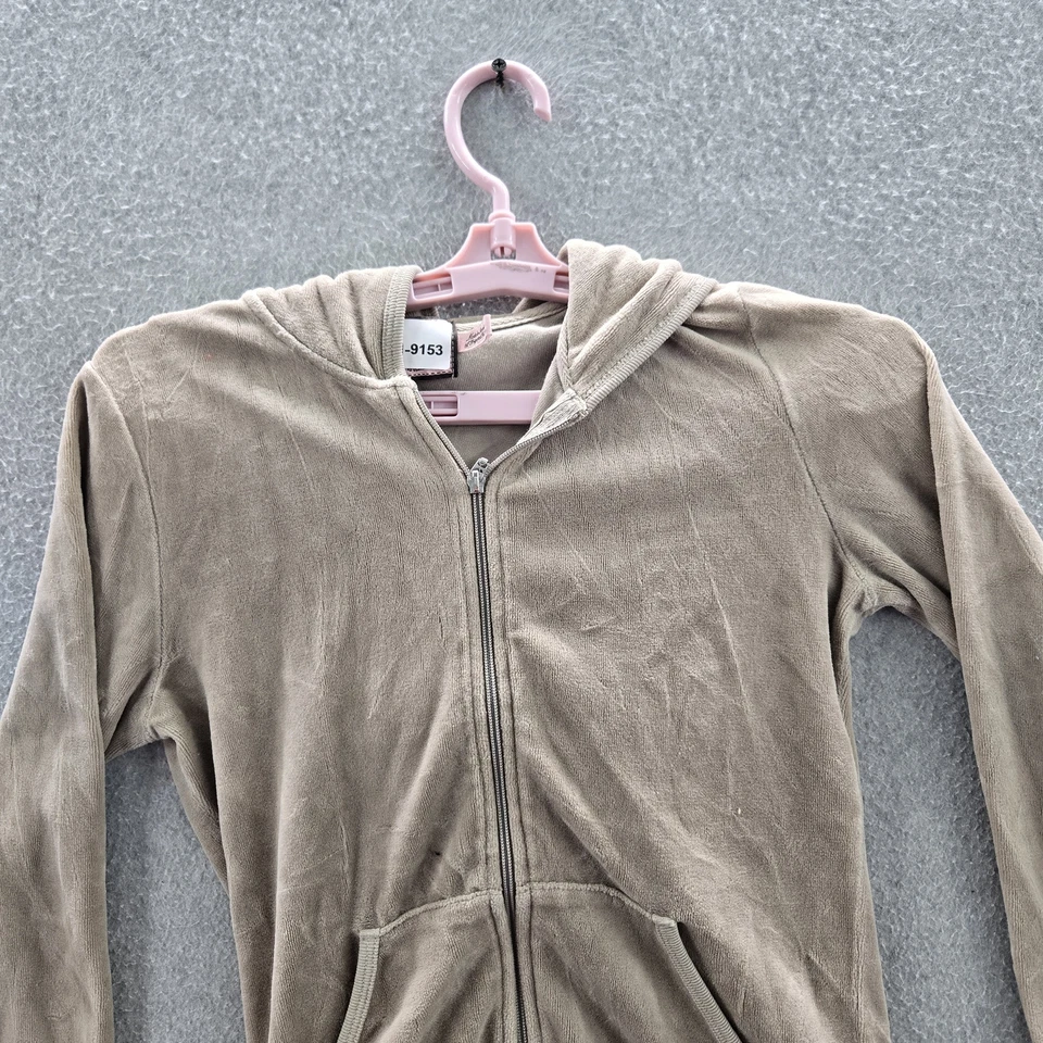 Женская толстовка с капюшоном Juicy Couture S коричневая с длинным рукавом велюровая дорожка - Изображение 4 из 4