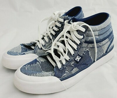 DC Size 7 Womens Evan High Top Denim Sneakers Skate Shoes | eBay