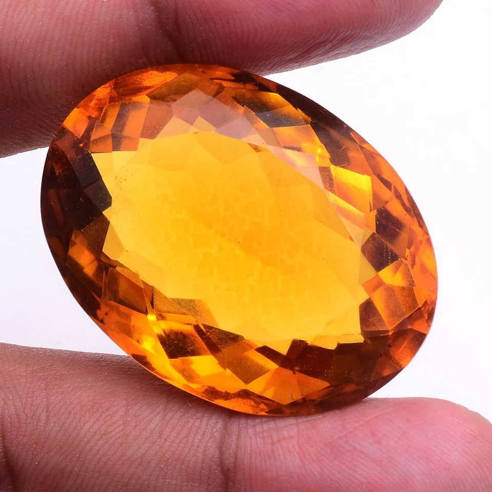 120 Cts VVS Hydro Citrine 38mm 29mm Oval Faceted Cut Sparkling Loose Gemstone - Image 4 of 4