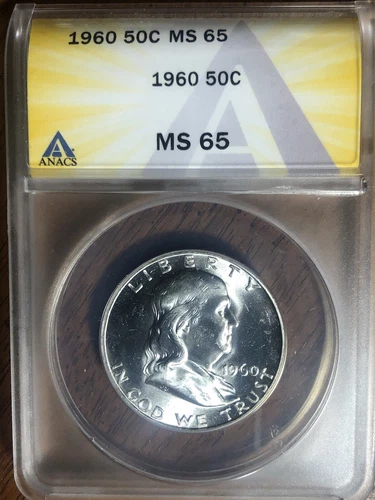 1960 P MS65 White Franklin Half ANACS