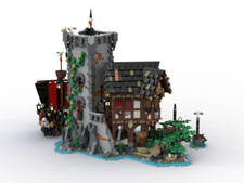 The Crimson Outpost - a Pirate Island with Tower and Ship 3813 Parts MOC-163589 image