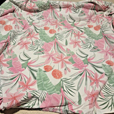 Pottery Barn Fitted Crib Sheet Pink Tropical Floral Design Nice