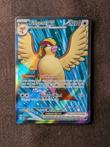 Pidgeot ex - 217/197 Obsidian Flames Full Art Pokemon - NM/MINT