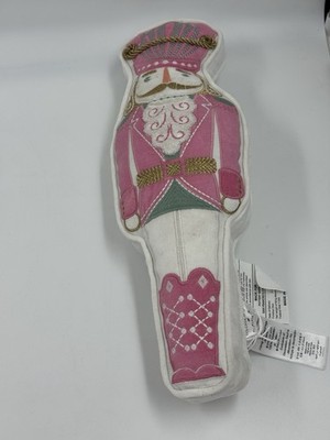 Pottery Barn Loveshackfancy  Nutcracker  Shaped Christmas Pillow Pink READ