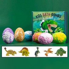6x Dinosaur Egg Bath Bombs For Kids With Surprise Toys Inside Bath Salt Ball