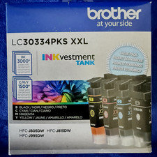 NEW Genuine Brother LC30334PKS XXL Black Cyan Magenta Yellow 4pk Ink Cartridges