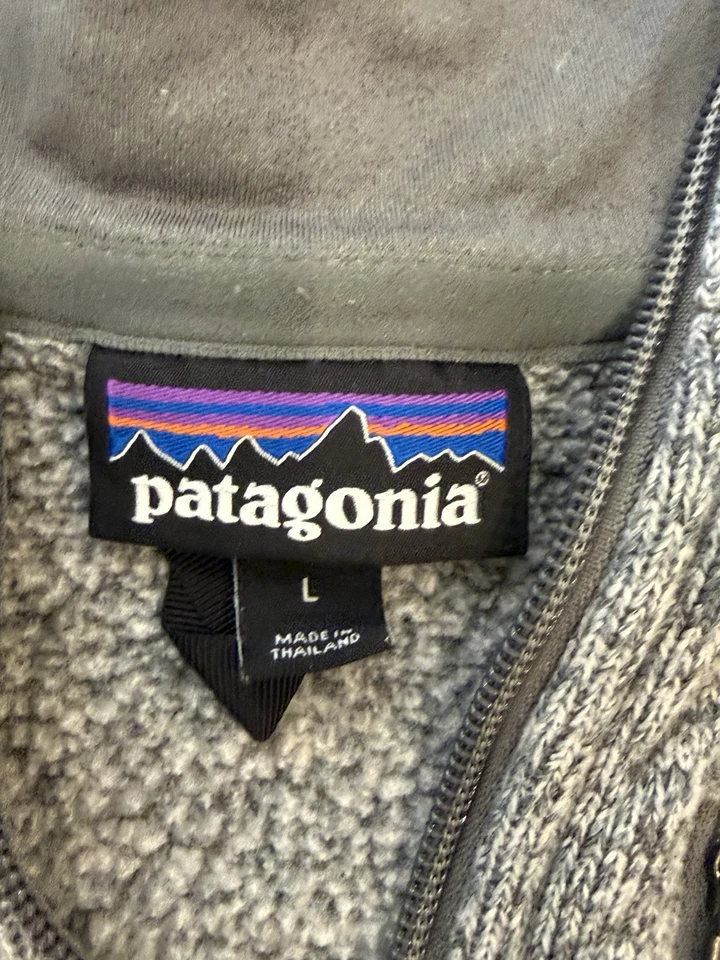 PATAGONIA Better Suéter Gris 1/4 Cremallera Polar Pullover Aire Libre Senderismo PARA HOMBRES Grande Foto 3 de 4