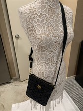 Coach Mini File Bag Crossbody Purse Signature Canvas Black