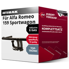 Für 159 Sportwagon 939 (Auto Hak) Anhängerkupplung abnehmbar + E-Satz 13pol neu