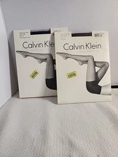 2 Pair NEW Calvin Klein Matte Ultra Sheer Control Top Pantyhose Style 620 Sz D 