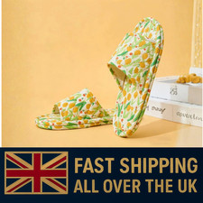 Womens Floral Home Slippers Soft Indoor House Shoes Anti Slip Summer Sandals UK