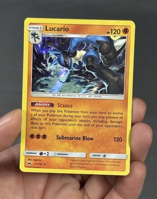 Lucario Holo Rare Holo SM - Burning Shadows 71/147 NM Pokémon TCG Sun And Moon