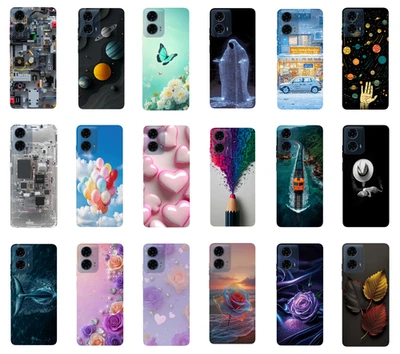 HXWAROOM Custodia Cover Per Motorola Moto G24 Silicone TPU Morbida Fantasia disegno