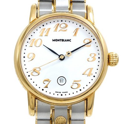 MONTBLANC Meisterstuck 7005 Date 30m White YGP SS Steel Men Women Boys Quartz
