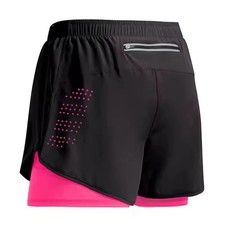 New Men Running Shorts Gym Sports Shorts 2 in 1 Quick Dry Workout Training Gym F