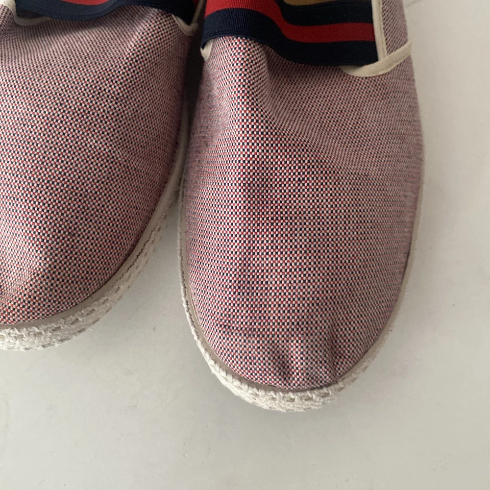 Rivieras College Rojo Azul Clásico Mocasines Zapatos Sin Cordones Lona Talla 43 Foto 3 de 4