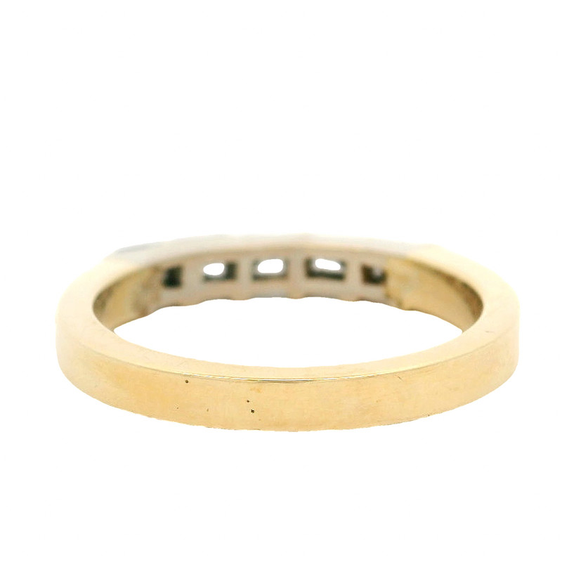 Straight Baugette Two Tone Stackable Wedding Band… - image 5
