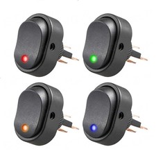 5 Pack 12 Volt 30 Amp LED Rocker Toggle Switch for Cars Marine and Bikes