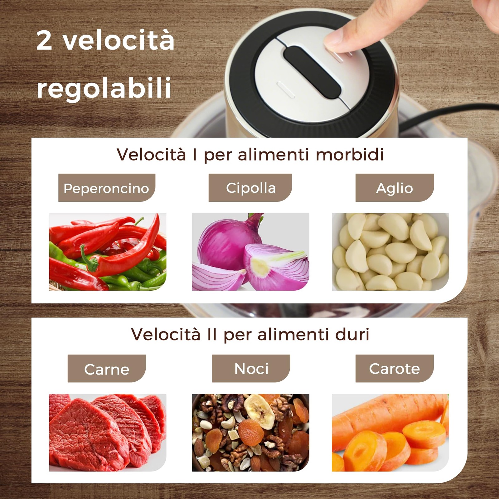 Tritatutto Elettrico YASHE 500W con Ciotola in Acciaio Inox foto 3