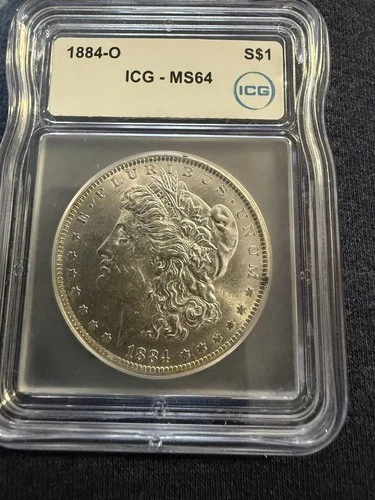 1884-O  Morgan Silver Dollar S$1 ICG MS64