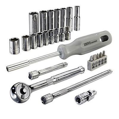 #ad Zero Degree Sae Tool Set With Gearless Ratchet 1 4In Drive 27 Pc 38128 $85.00