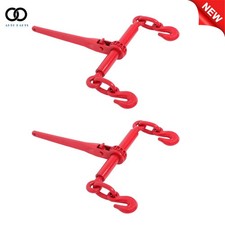 2× 5/16"-3/8" Chain Load Binder Ratchet WLL Chain Hook Tie Down Truck 5400lbs