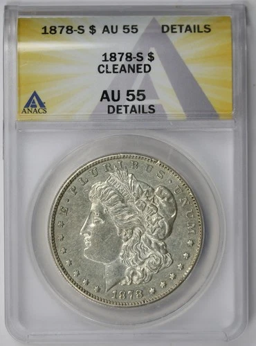 1878-S Morgan Dollar $1 AU 55 Details ANACS