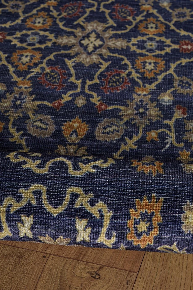 Linon Logan Marmara Polyester 2' X 10' Runner Rug in Navy and Ivory - Image 3 of 4