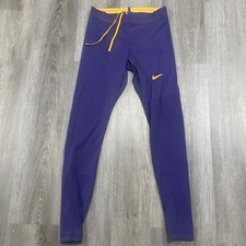 Nike Pro Elite Running Tights Size M Purple Gold Made in USA DA3061-550