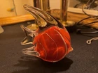 Vintage Murano Style Art Glass Paperweight Fish Blown Glass