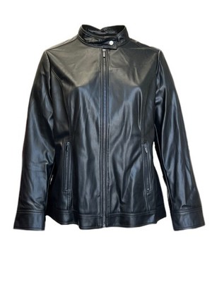 Marina Rinaldi Women's Black Carini Zipper Closure Jacket Size 22W/31 NWT