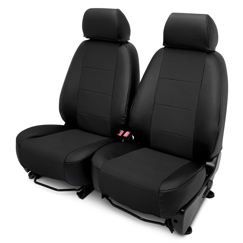 For Ford Mustang 15-20 Retro Weave 1st Row Black & Black Custom Seat Covers Foto 3 de 4