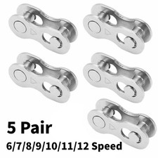 5 Pairs Bike Chain Quick Link Connector Set for 6-11 Speed MTB Road Bicycle.