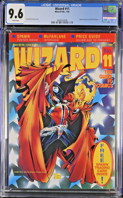 Wizard Pub Magazine #11 Todd McFarlane cover 1992 CGC 9.6 Spawn W/Poster By Todd