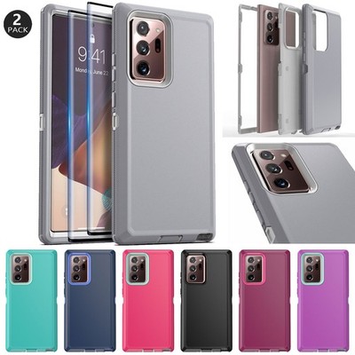 For Samsung Galaxy Note20/20 Ultra 5G Heavy Duty Phone Case Cover Tempered Glass