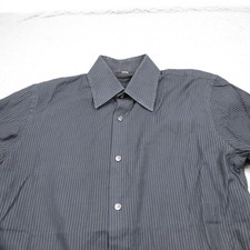 Hugo Boss Shirt Mens 15 32/33 Black Striped Long Sleeve Button Up Casual
