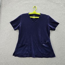 Jaanuu Women Scrub Top XL Navy Zipper Short Sleeve