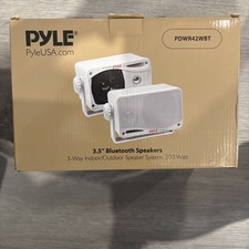 Pyle PDWR42WBT 3.5" Pair 3-way Outdoor Wireless BT Speaker - White Open Box 