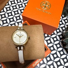 NEW TORY BURCH The Kira Gold-Tone Stainless Steel Bangle Bracelet Watch TBW1402