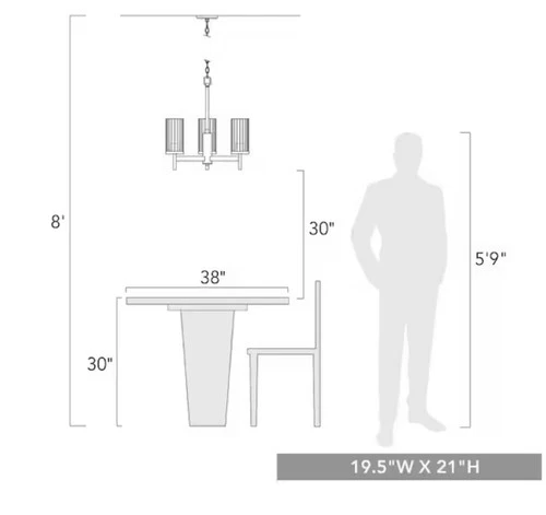 🔥Golden Lighting Winslett 3 Light Mini Chandelier, Black/Ribbed - 7011-3BLK-CLR - Picture 5 of 6