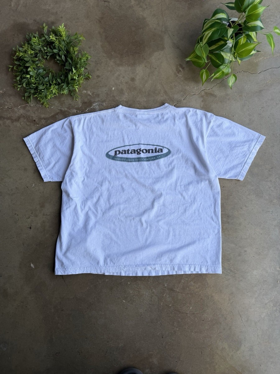 Vintage 90s Patagonia Logo T-shirt Size XL Organic Cotton Made In