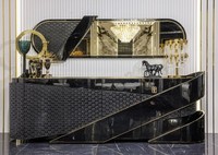 Exklusives Schwarzes Sideboard Designer Spiegel Luxus HolzmöBel