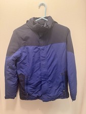 L.L.Bean Kids Insulated Ski Jacket Medium 10-12 Blue Waterproof Hooded Winter