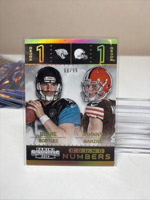2014 Panini Contenders Round Numbers Blake Bortles, Johnny Manziel Gold /99