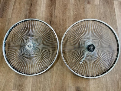 #ad Pair of 26quot; Cruiser Lowrider Bicycle Dayton CHROME Wheels 144 Spoke Front amp; Rear $175.99